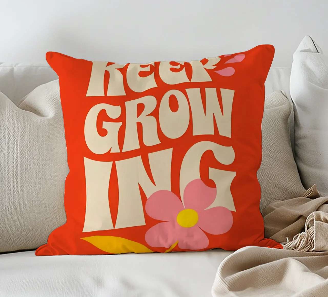 Continuare a crescere cuscino da inspirational quote