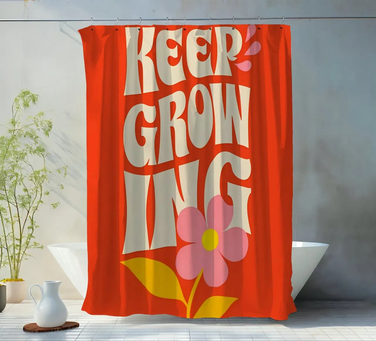 Continuare a crescere tenda da doccia da inspirational quote