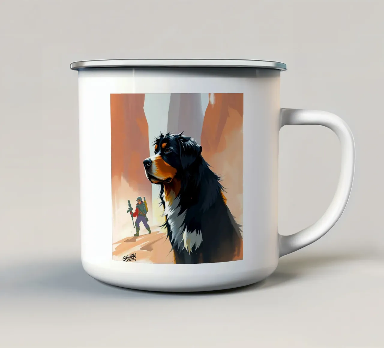 Bellissimo cane da montagna bernese #85 tazza in smalto da Yumis.Beargang.and.Me