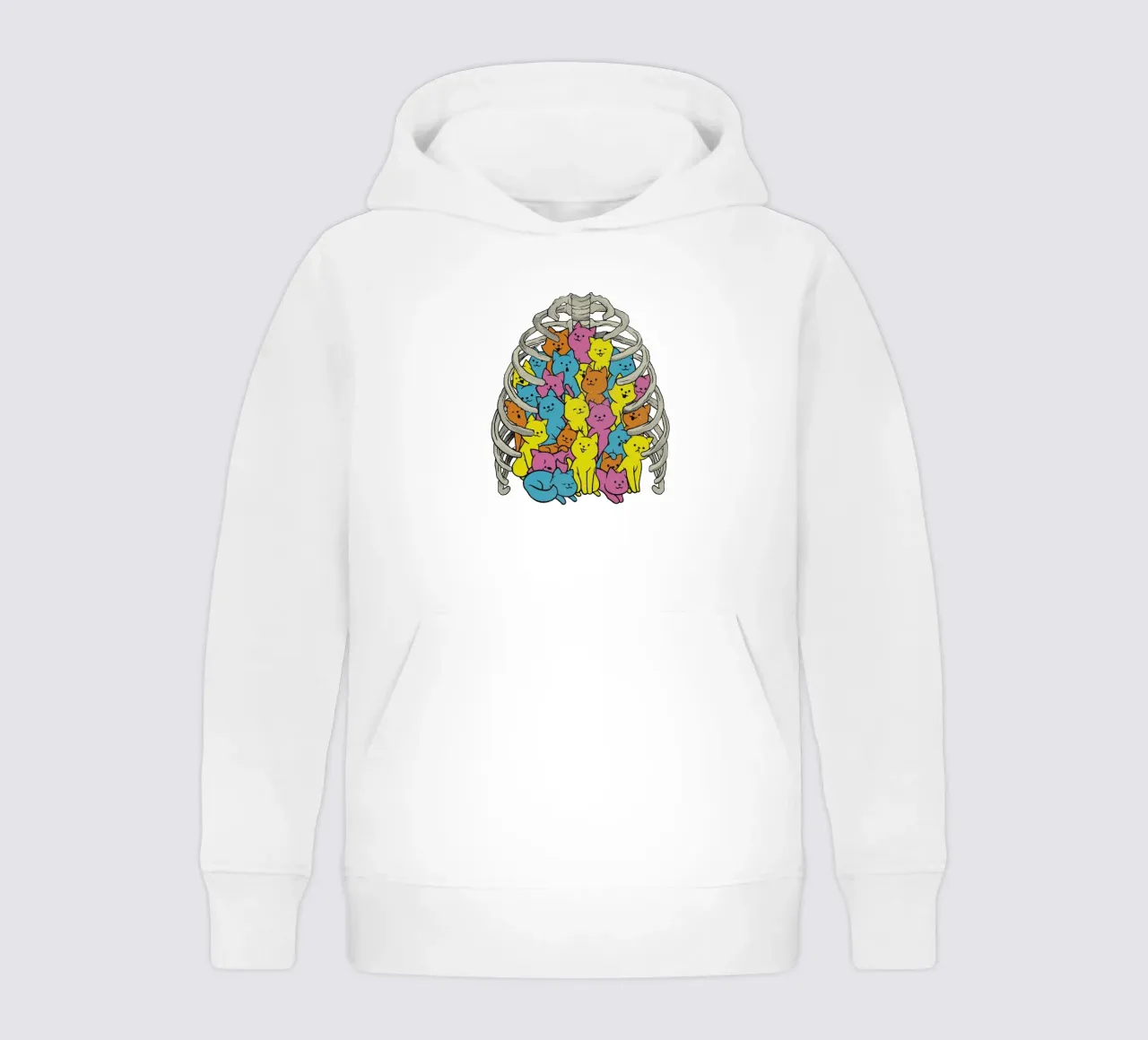 Neko Cat Ribcage Colorful kids hoodie by Tobe Fonseca