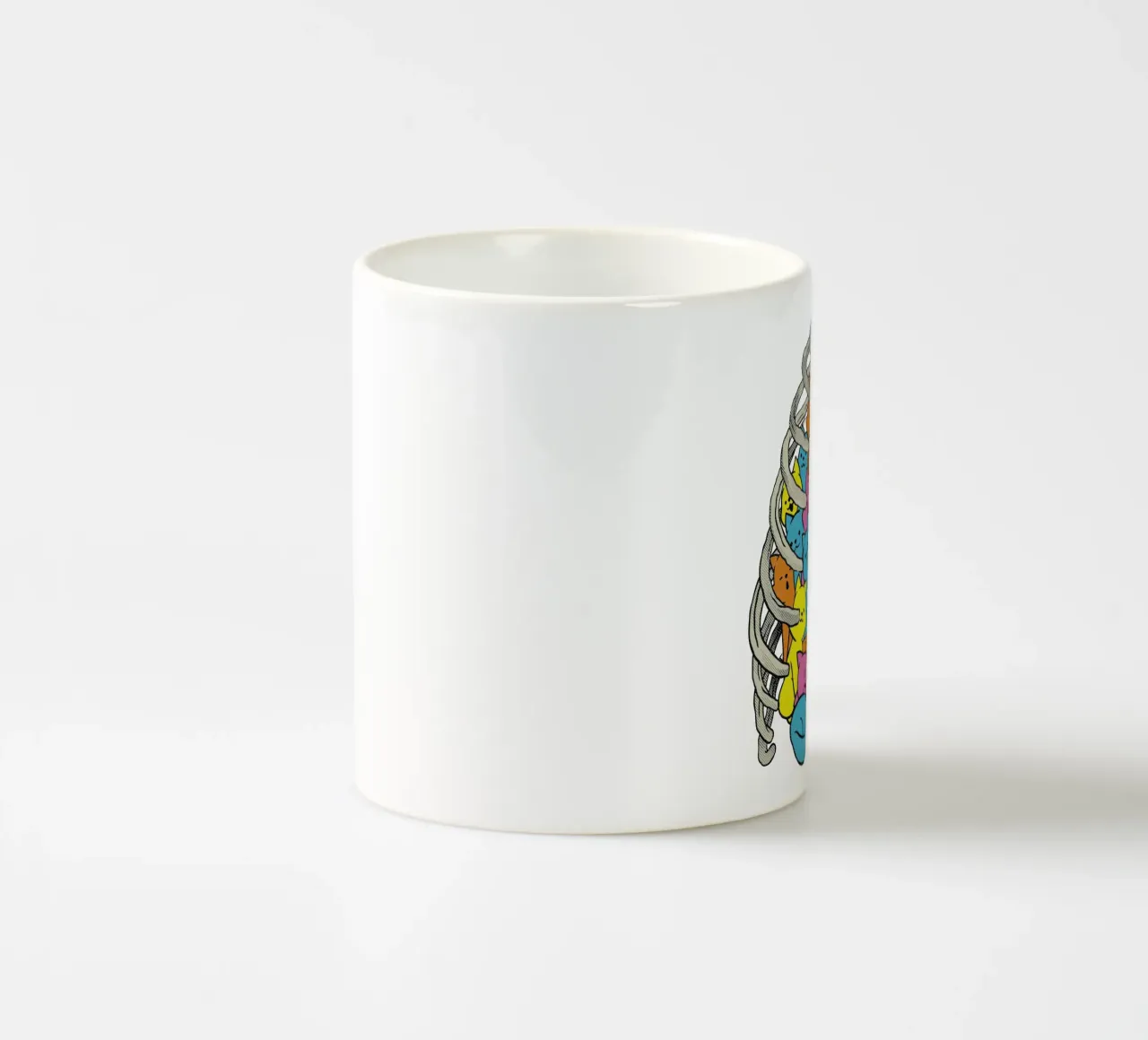 Gatto Neko Gabbia toracica colorata tazza in ceramica da Tobe Fonseca