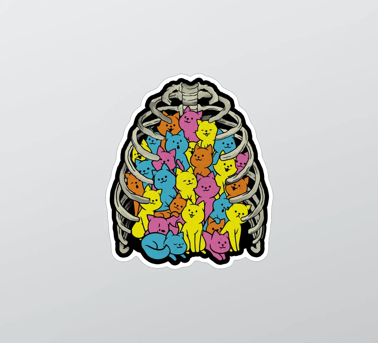 Neko Cat Ribcage Bunt Sticker von Tobe Fonseca