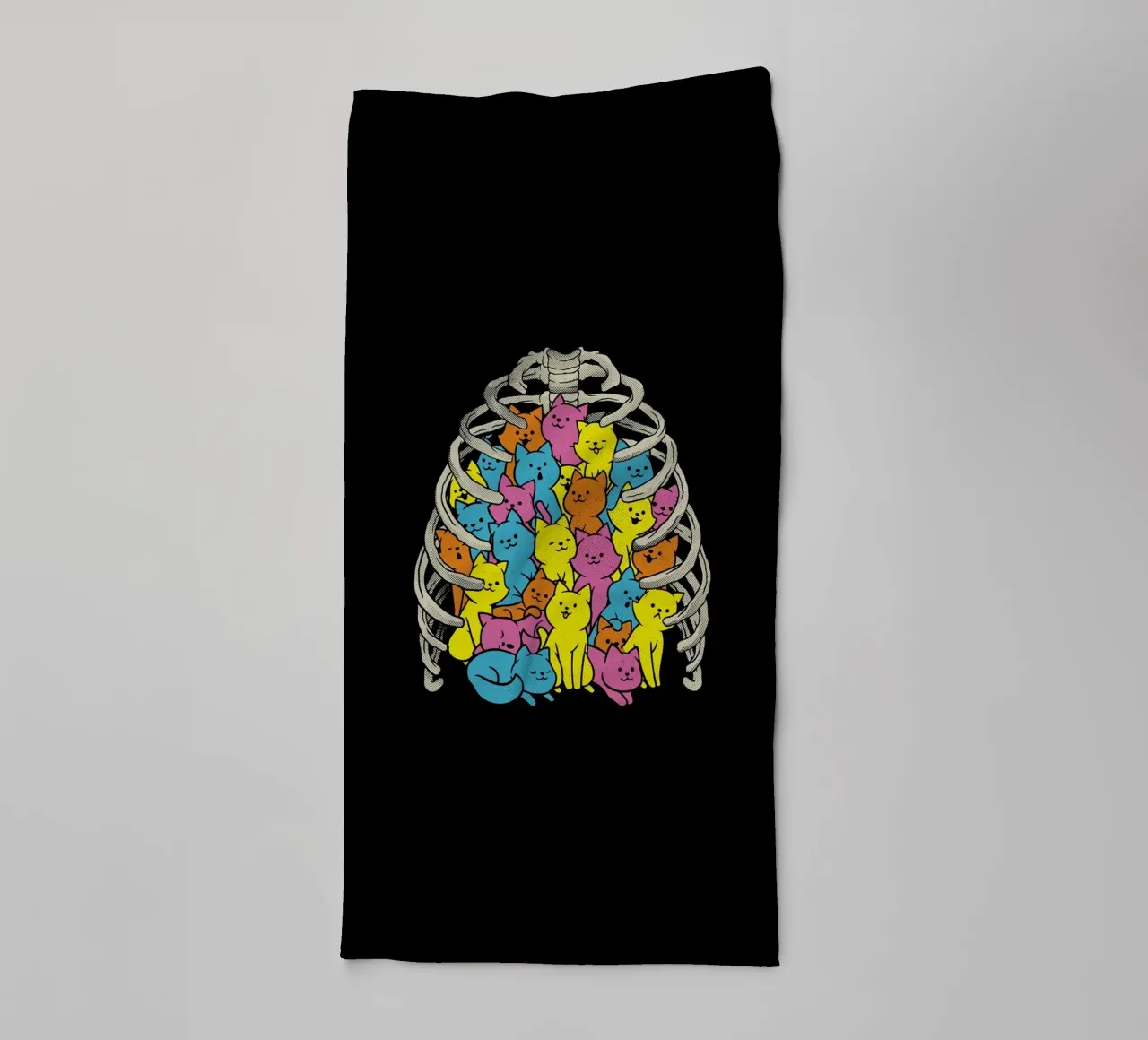 Neko Cat Ribbenkast Kleurrijk badhanddoek van Tobe Fonseca