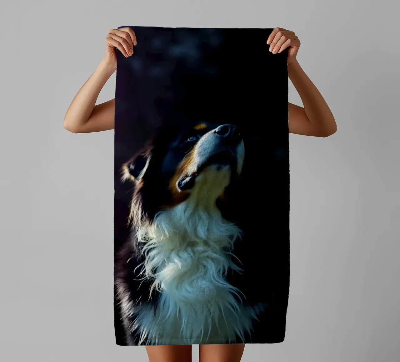 Beautiful Bernese Mountain Dog #86 towel by Yumis.Beargang.and.Me