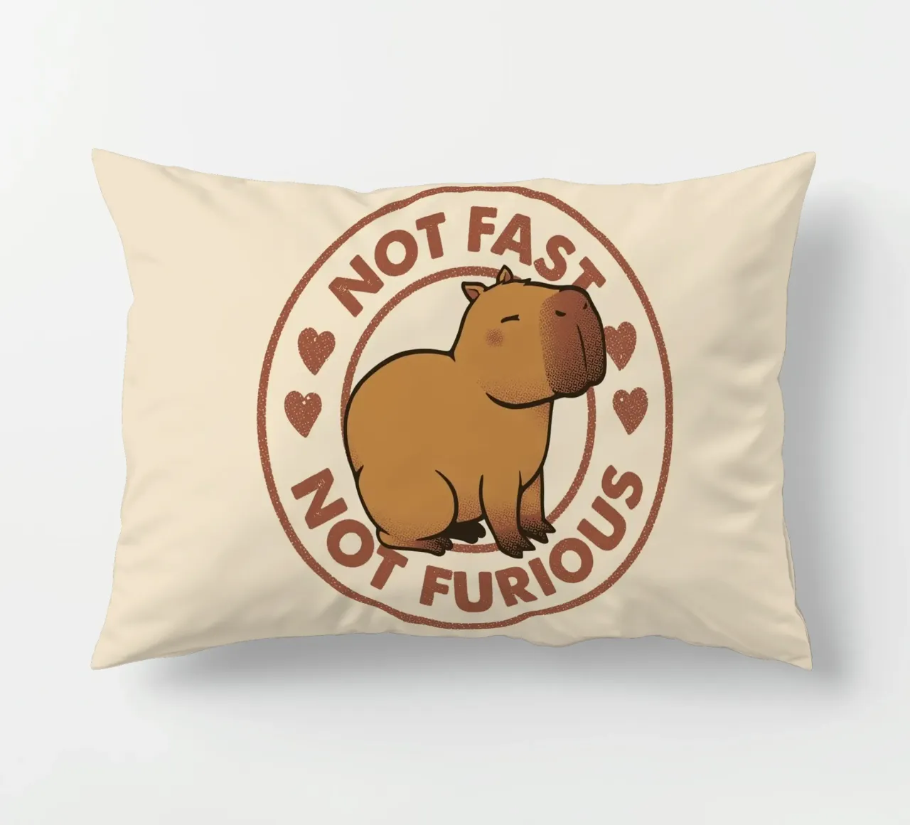 Not Fast Not Furious Capybara decorative cushion by Tobe Fonseca