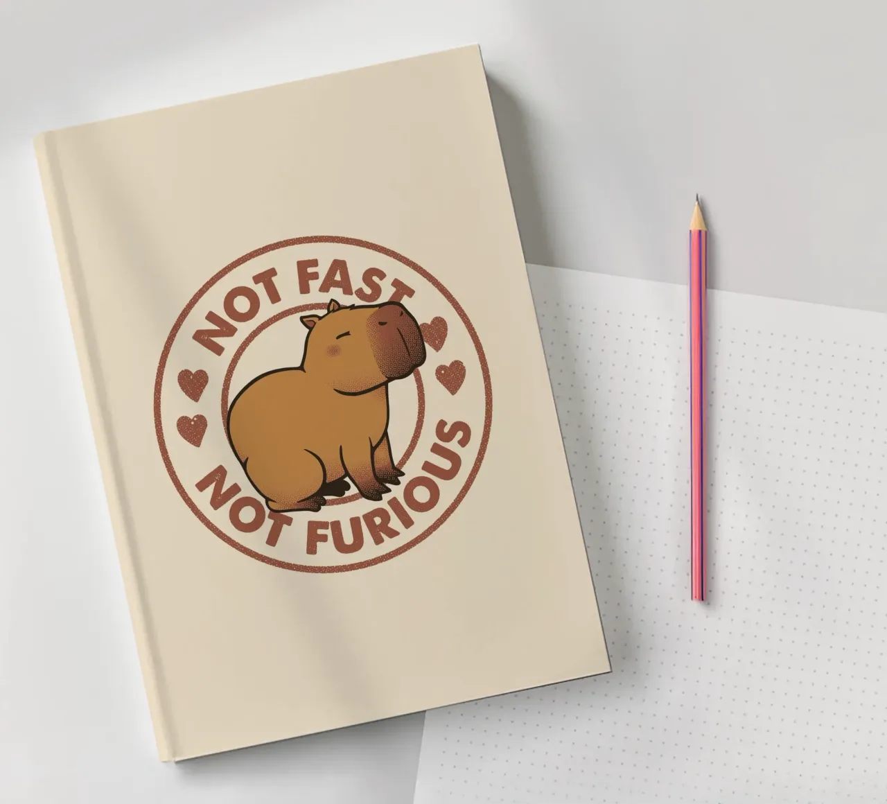 Not Fast Not Furious Capybara notebook by Tobe Fonseca