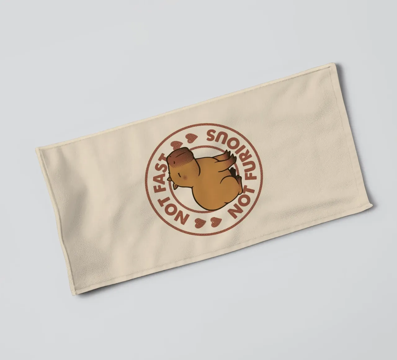 Not Fast Not Furious Capybara towel by Tobe Fonseca