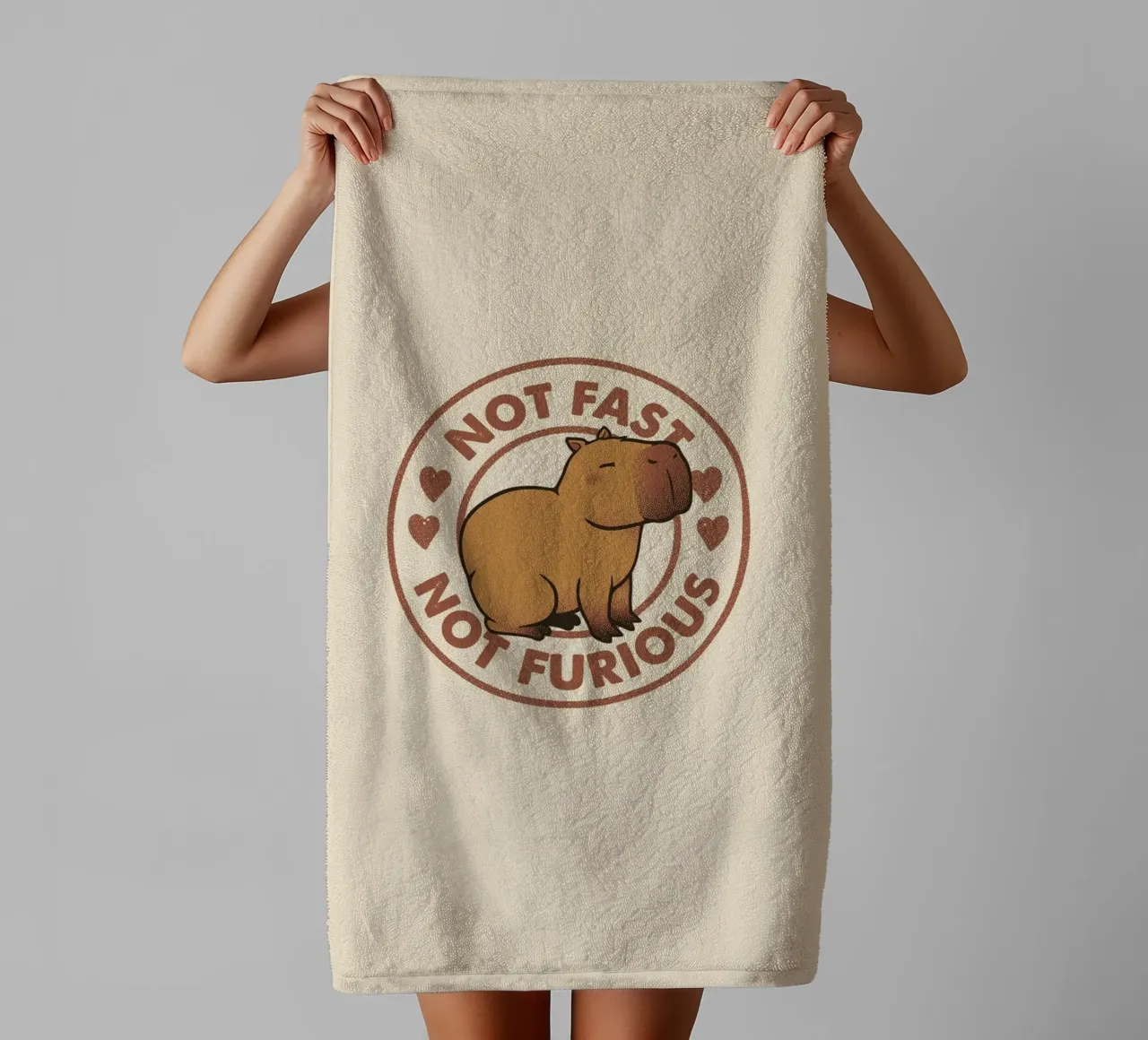 Not Fast Not Furious Capybara towel by Tobe Fonseca
