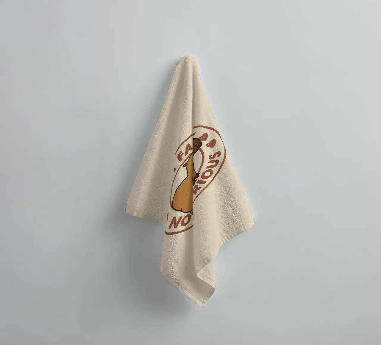 Not Fast Not Furious Capybara towel by Tobe Fonseca