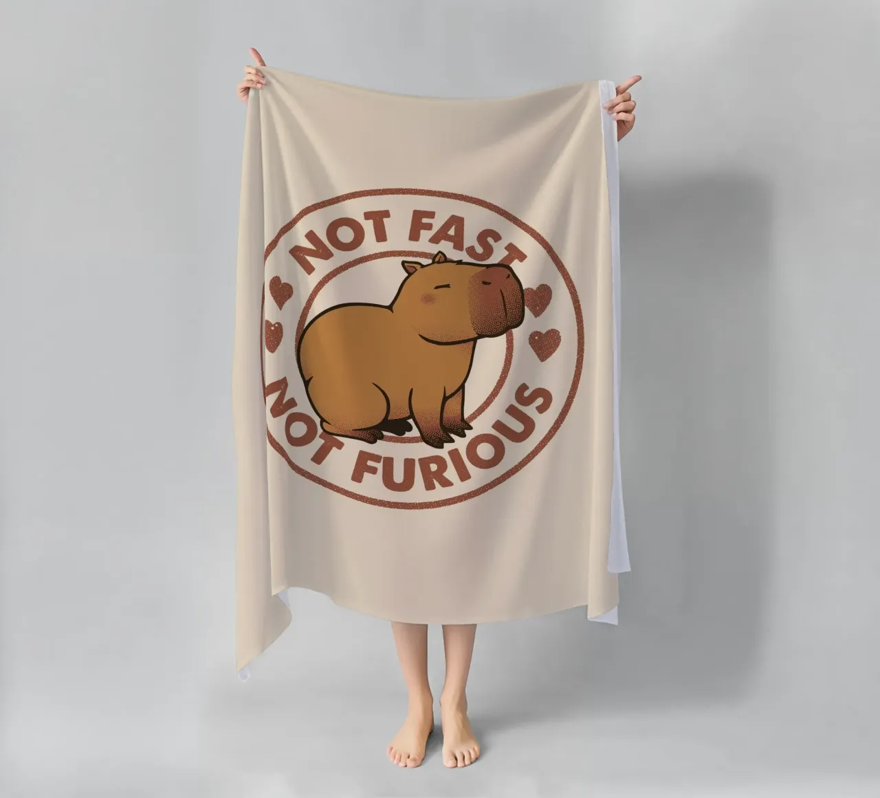 Not Fast Not Furious Capybara toalla de playa de Tobe Fonseca