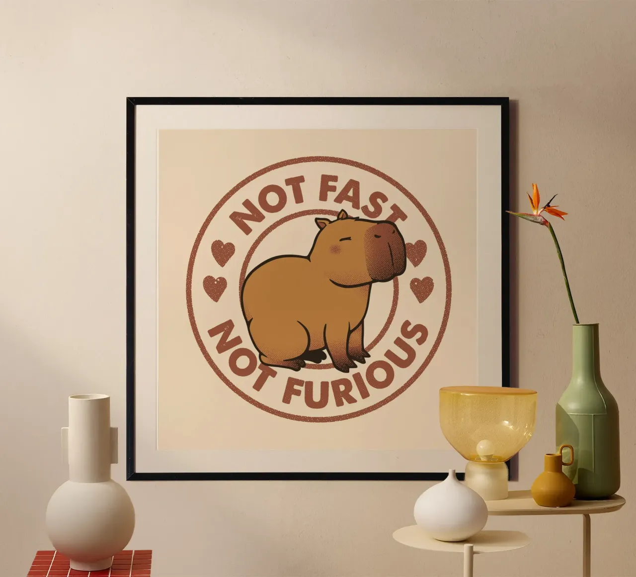 Nicht schnell, nicht wütend - Capybara Hahnemühle von Tobe Fonseca