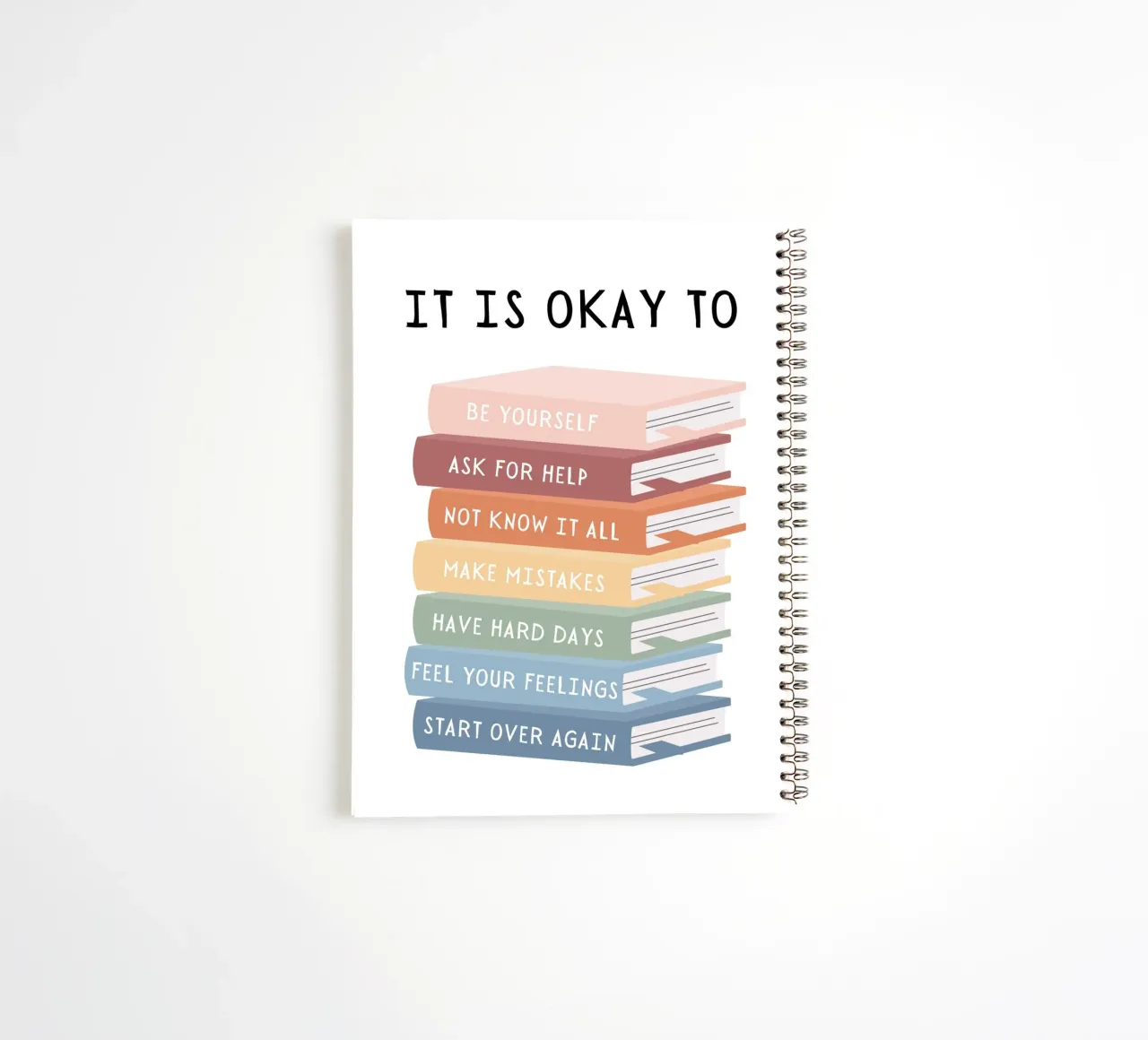 Mindfulness Print, Affirmations, Kids Print, Nursery Art spiral notebook by ABC Prints