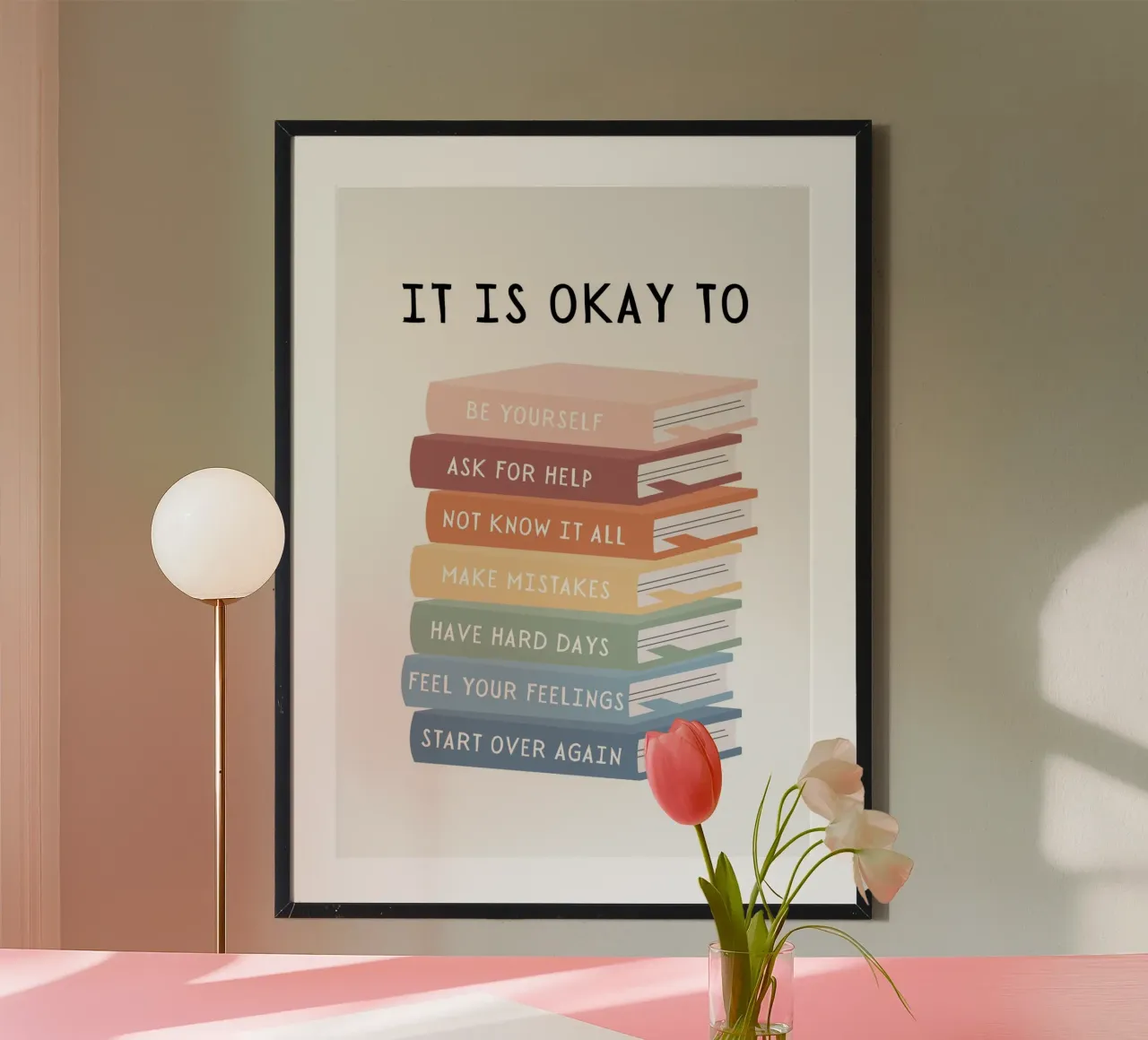 Stampa Mindfulness, Affermazioni, Stampa per bambini, Arte per la cameretta poster con telaio in alluminio da ABC Prints