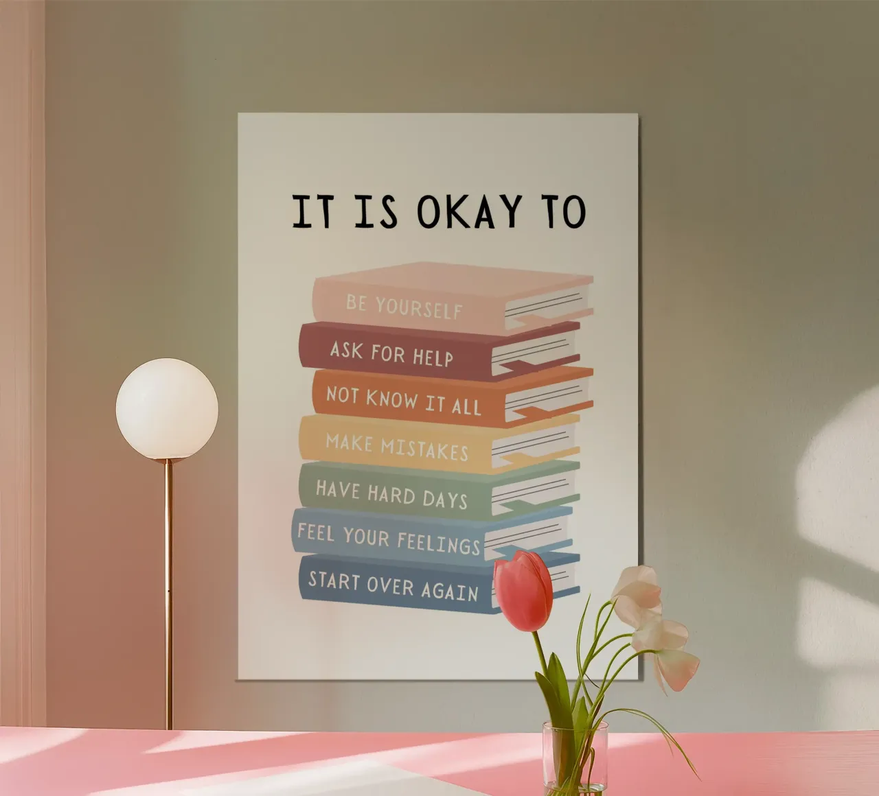 Stampa Mindfulness, Affermazioni, Stampa per bambini, Arte per la cameretta poster con telaio in alluminio da ABC Prints