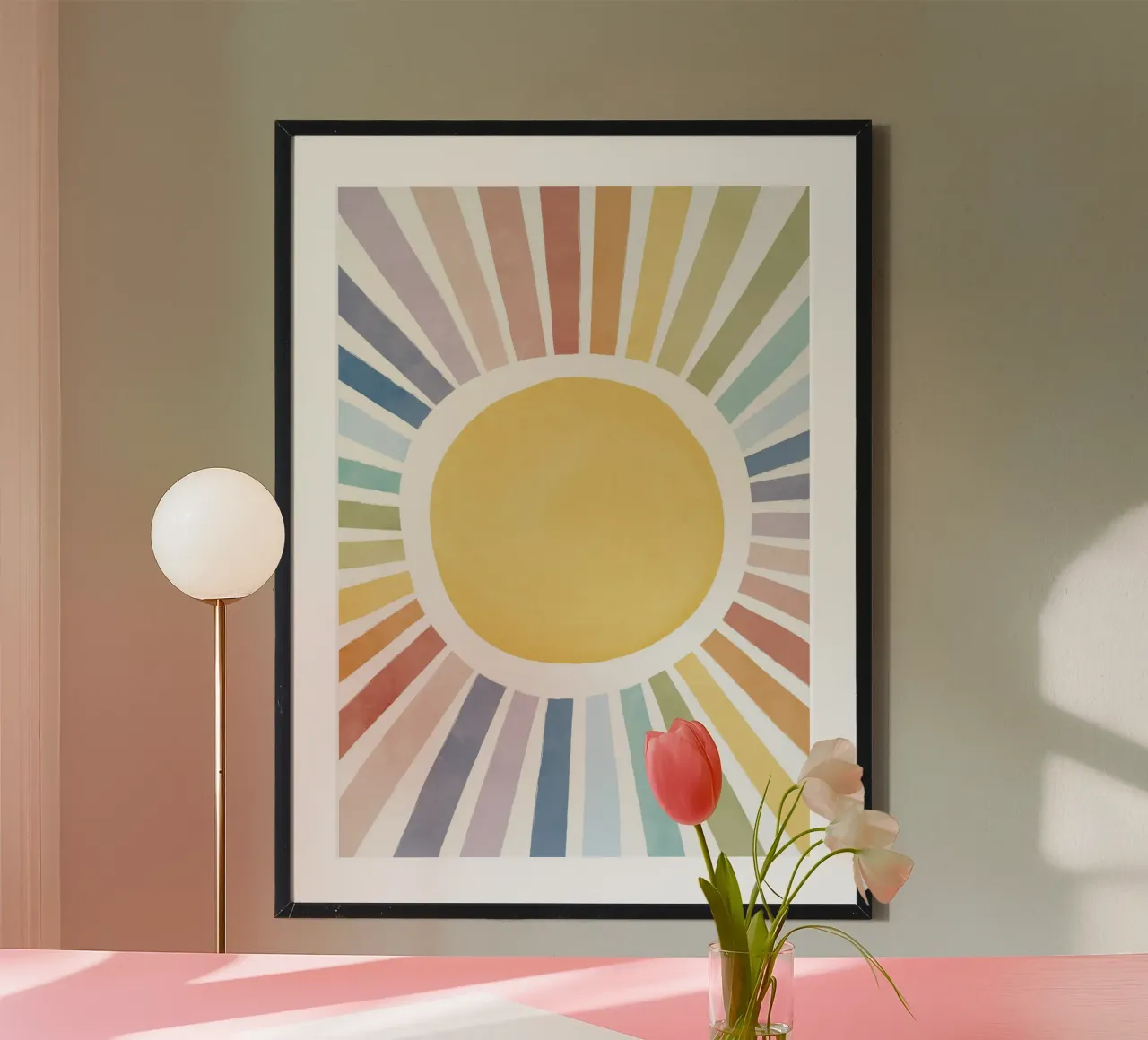 Sole arcobaleno, poster sui raggi solari, arte murale per bambini, stampa per la cameretta poster da ABC Prints