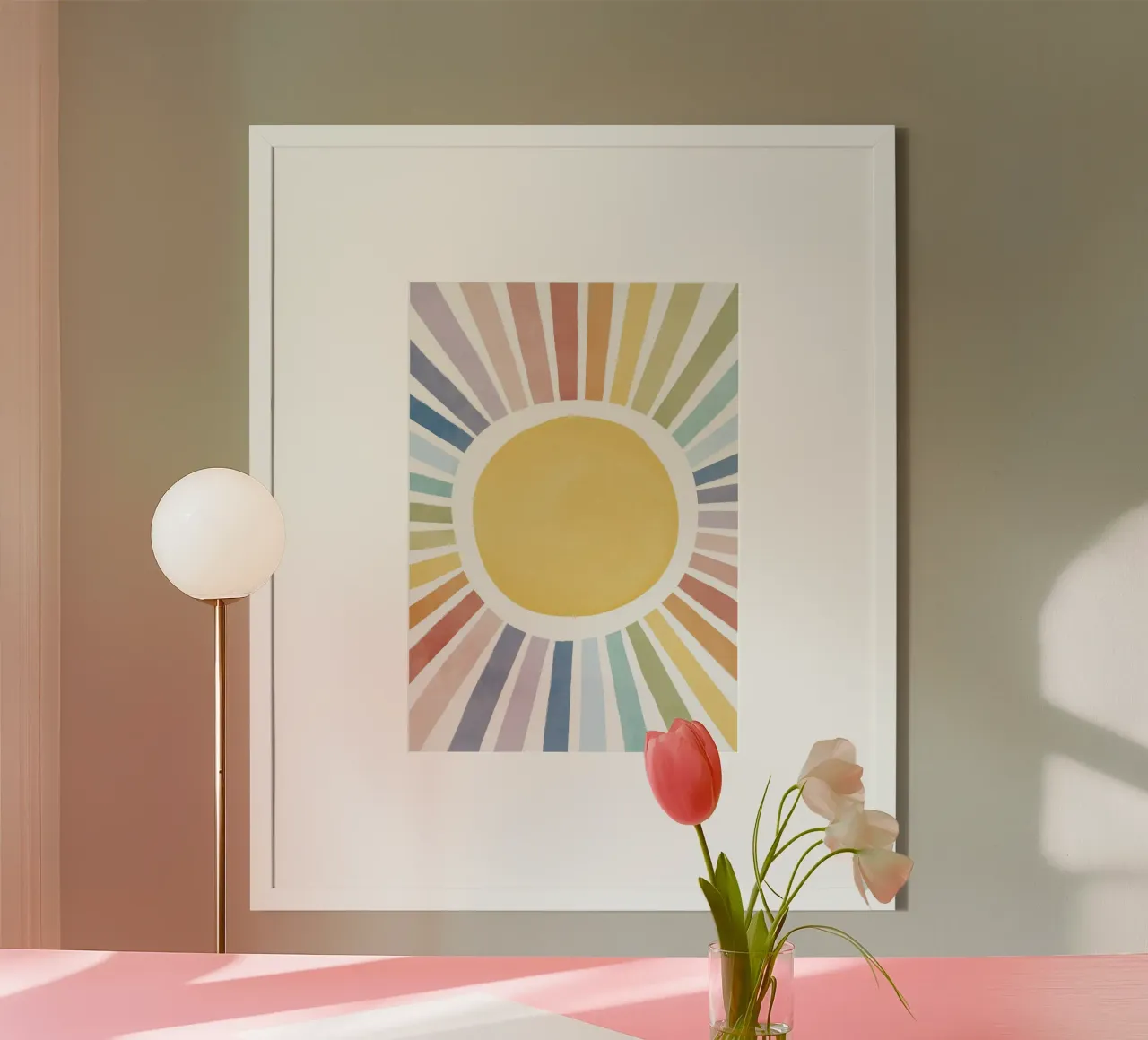 Sole arcobaleno, poster sui raggi solari, arte murale per bambini, stampa per la cameretta poster da ABC Prints