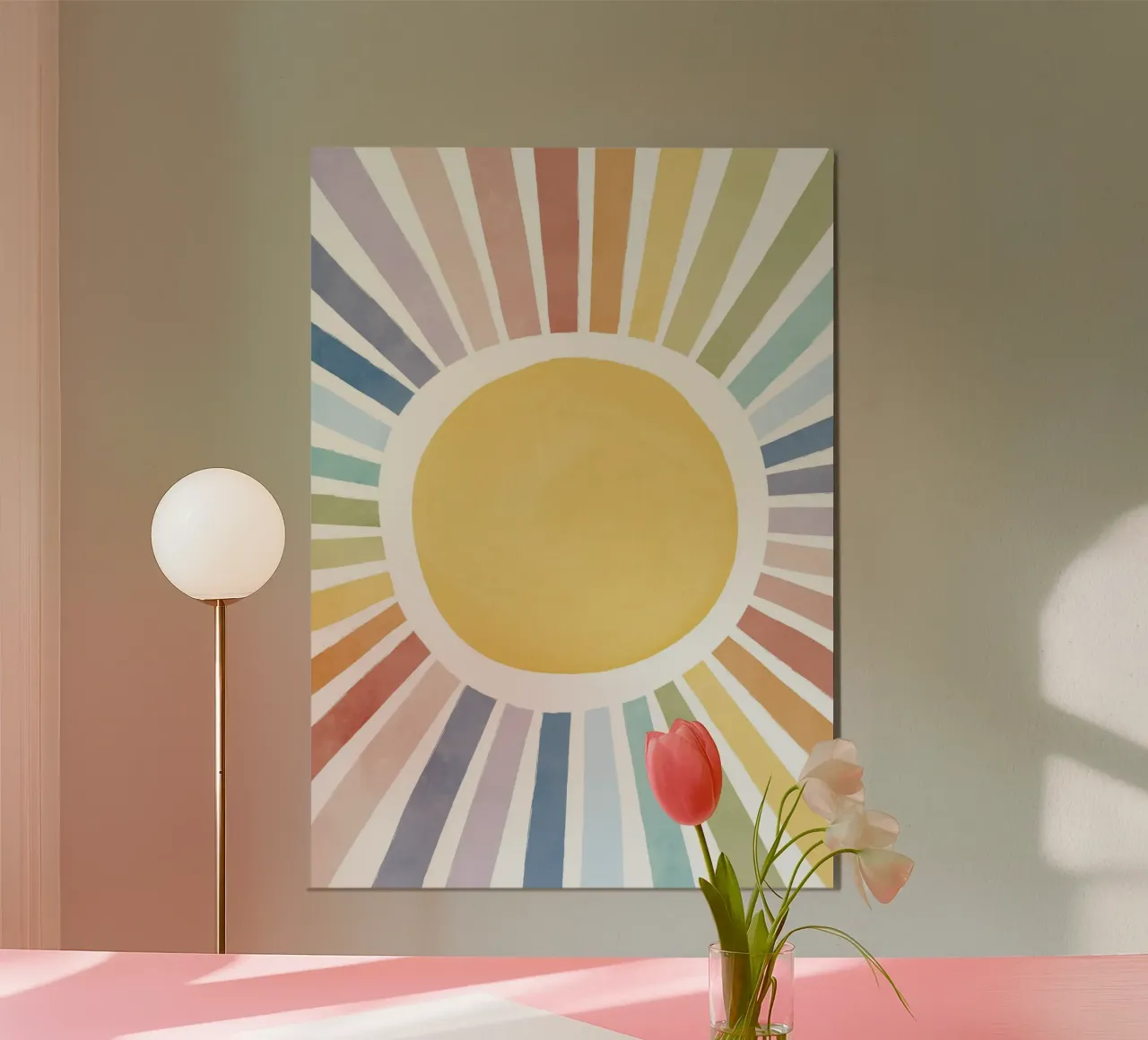 Sole arcobaleno, poster sui raggi solari, arte murale per bambini, stampa per la cameretta poster da ABC Prints
