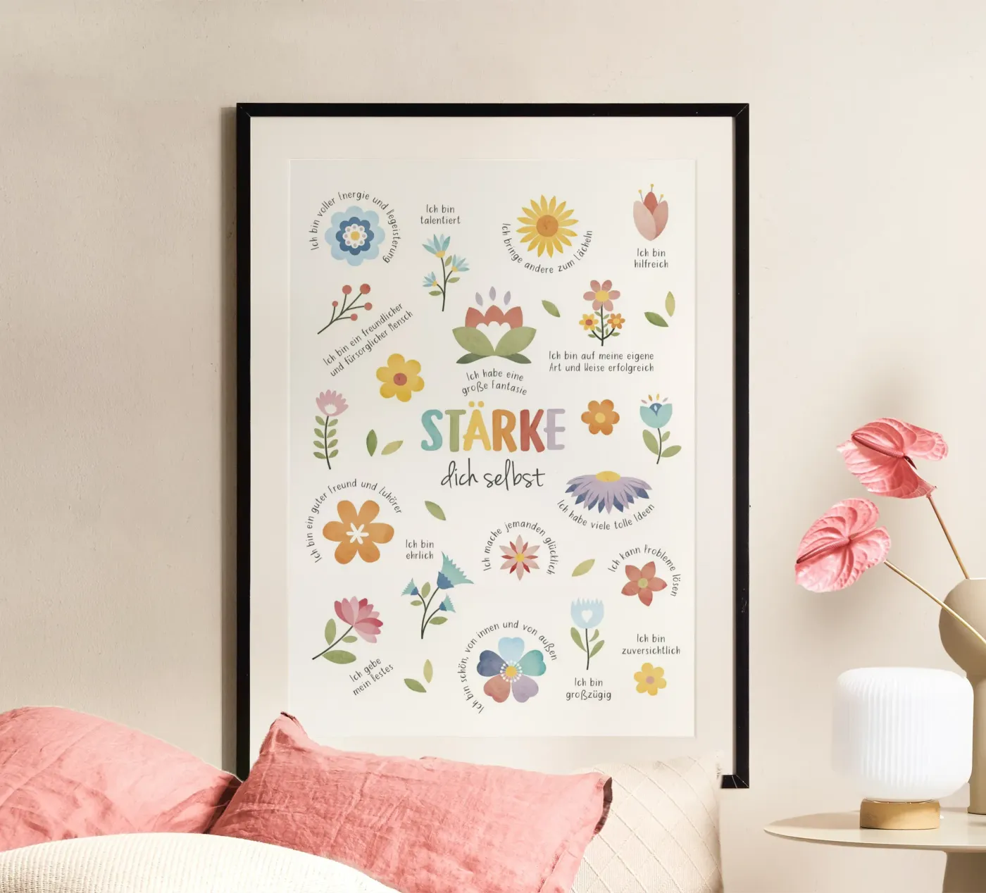 Renforce-toi, Positive Affirmation Quote, Mindfulness poster de ABC Prints