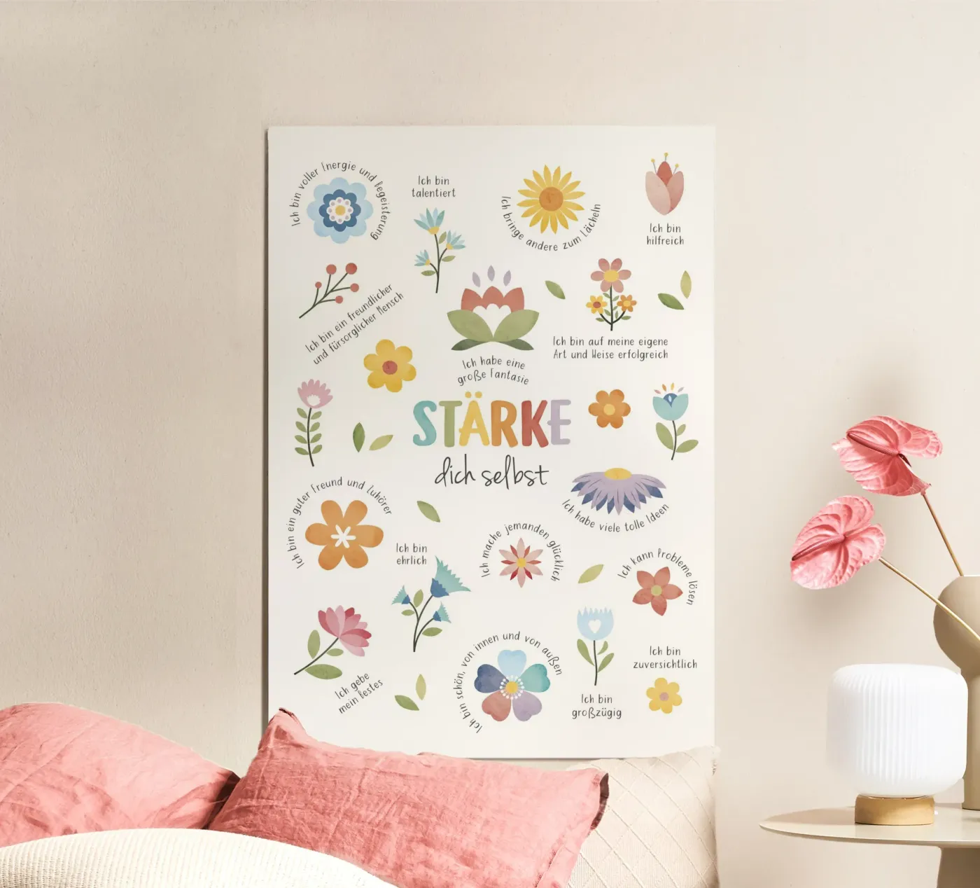 Renforce-toi, Positive Affirmation Quote, Mindfulness poster de ABC Prints