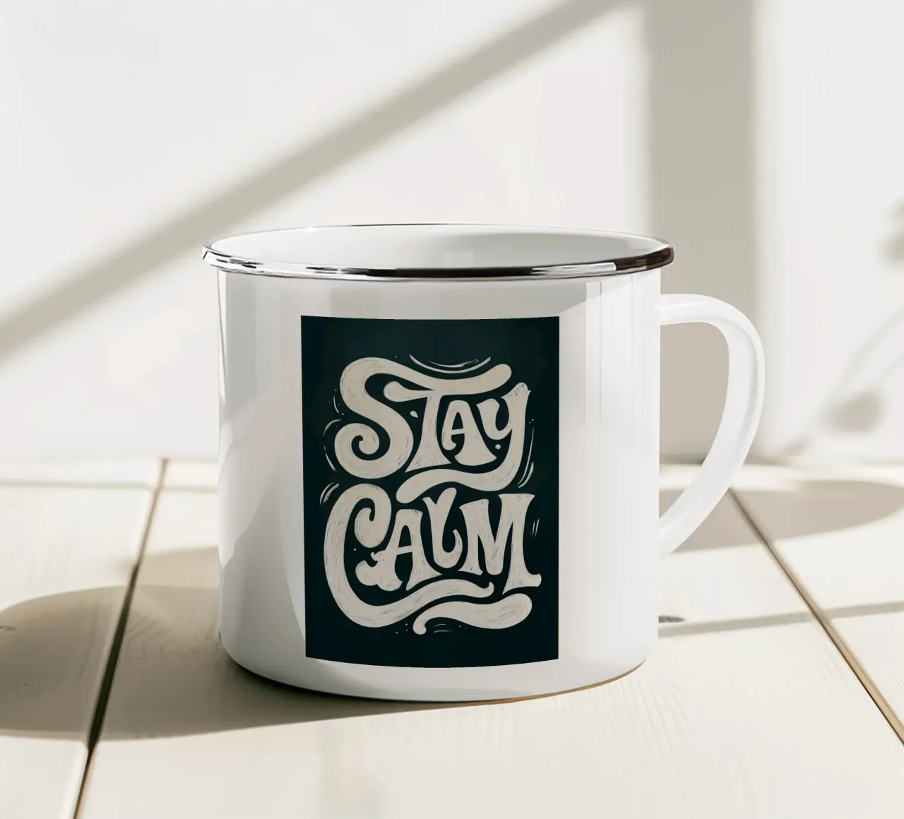 Mantenere la calma tazza in smalto da inspirational quote