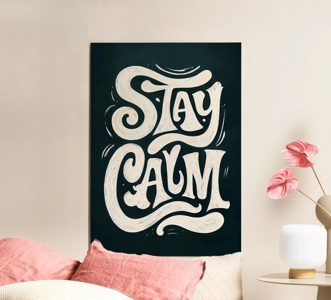 Stay Calm poster by inspirational quote