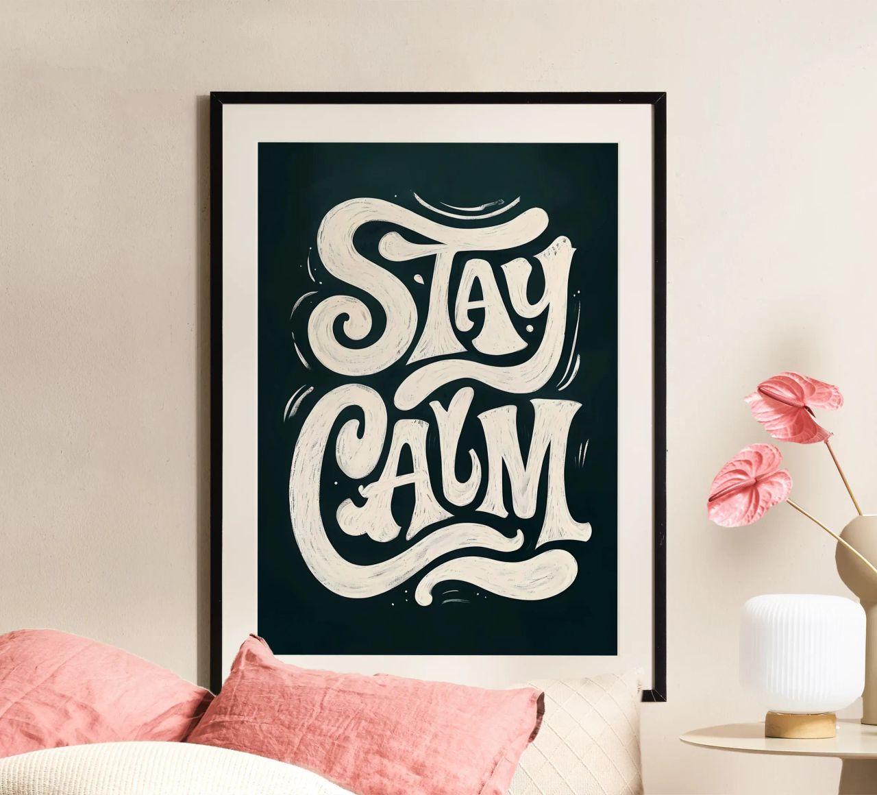 Stay Calm poster by inspirational quote