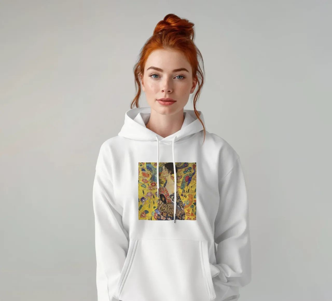Gustav Klimt Signora con ventaglio felpa con cappuccio da 50 masterpieces