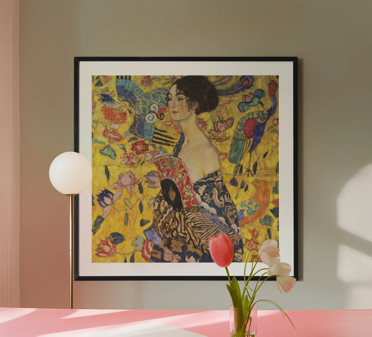 Gustav Klimt Signora con ventaglio carta hahnemühle da 50 masterpieces