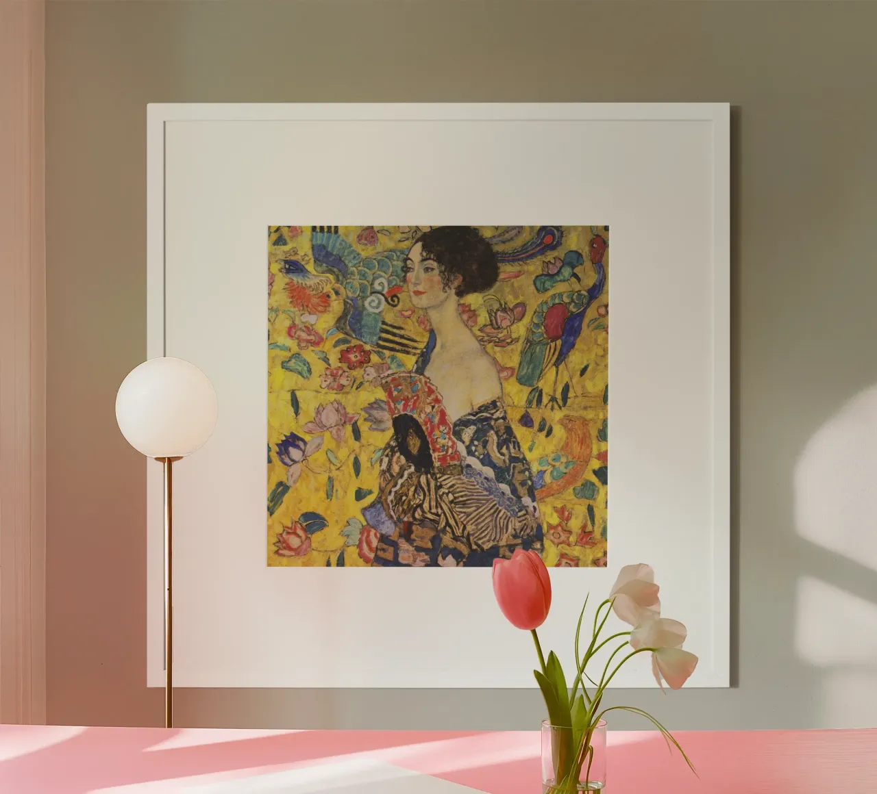 Gustav Klimt Signora con ventaglio carta hahnemühle da 50 masterpieces