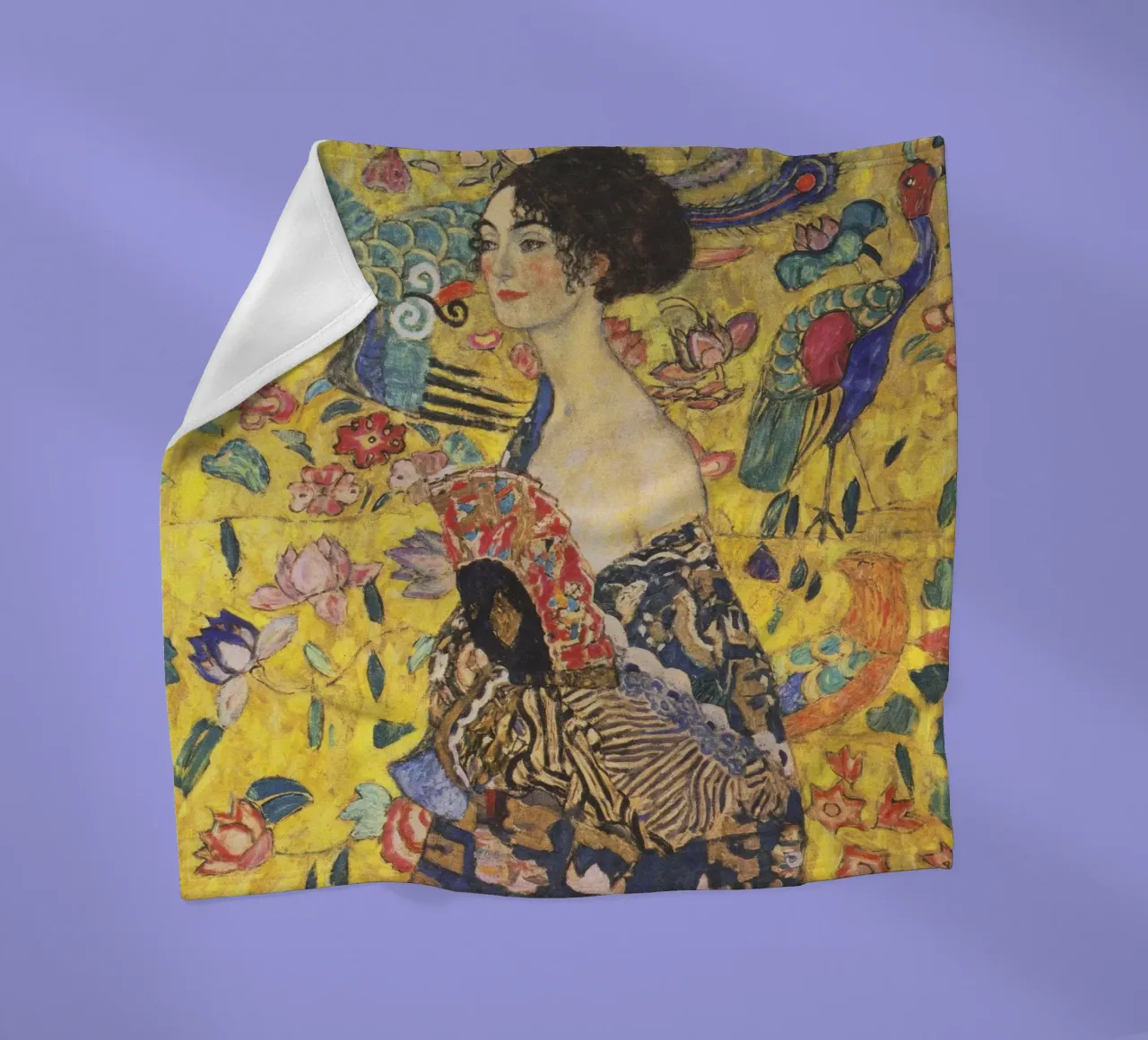 Gustav Klimt Signora con ventaglio coperta in pile da 50 masterpieces