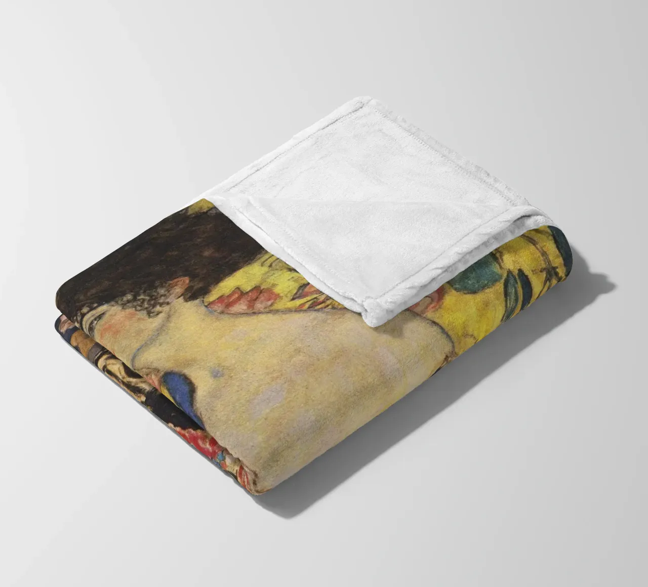 Gustav Klimt Signora con ventaglio coperta in pile da 50 masterpieces