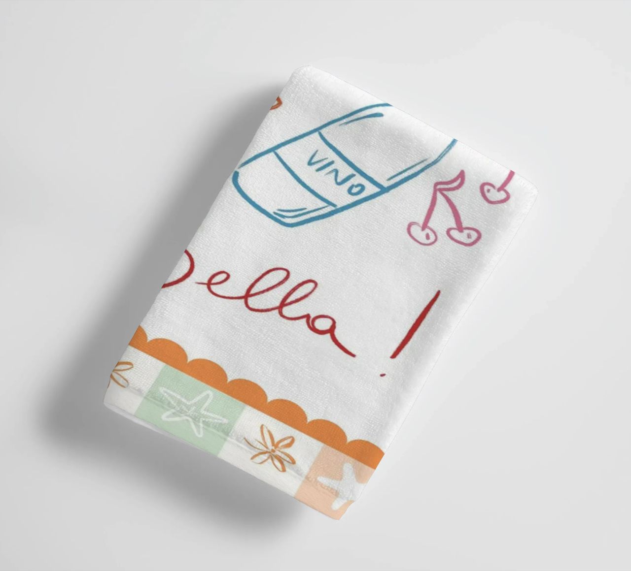 Ciao Bella, stampa icone Italia, poster colorato asciugamano da bagno da DolceVita