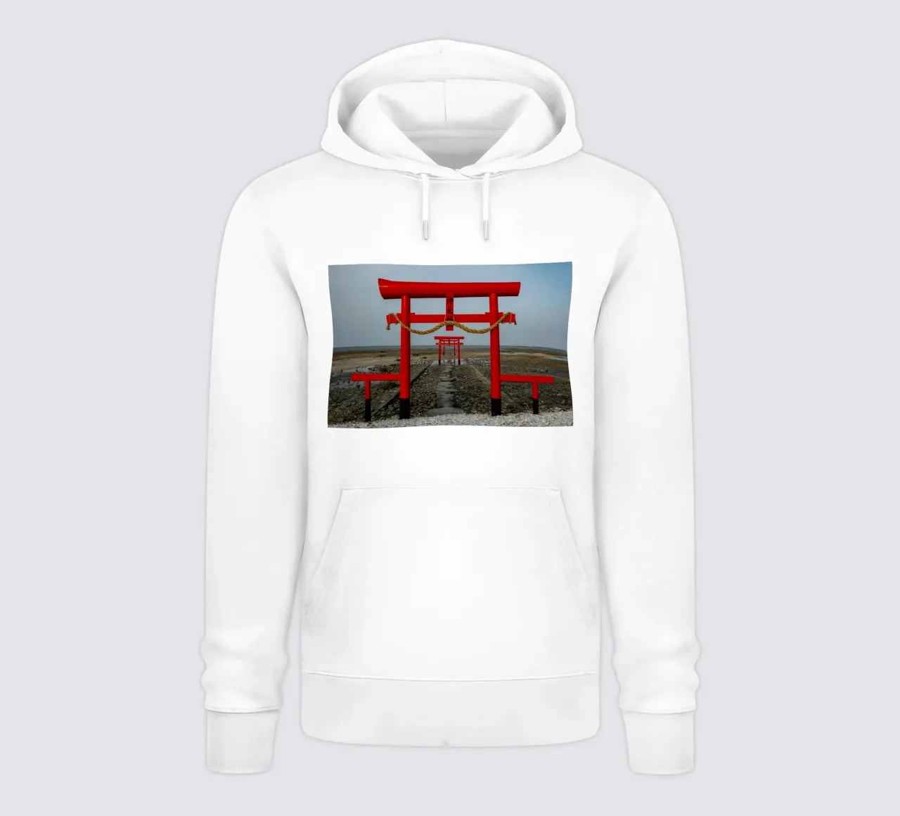 Porte Torii rosse felpa con cappuccio da Marcel Bisig