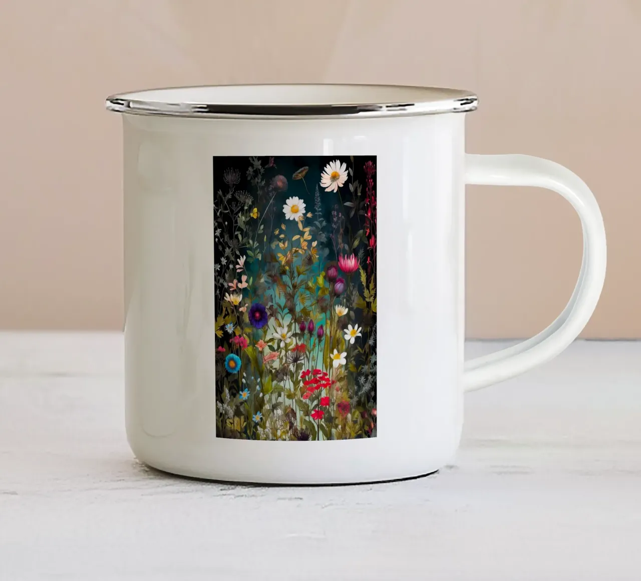 Fiori di margherite tazza in smalto da Justyna Jaszke JBJart