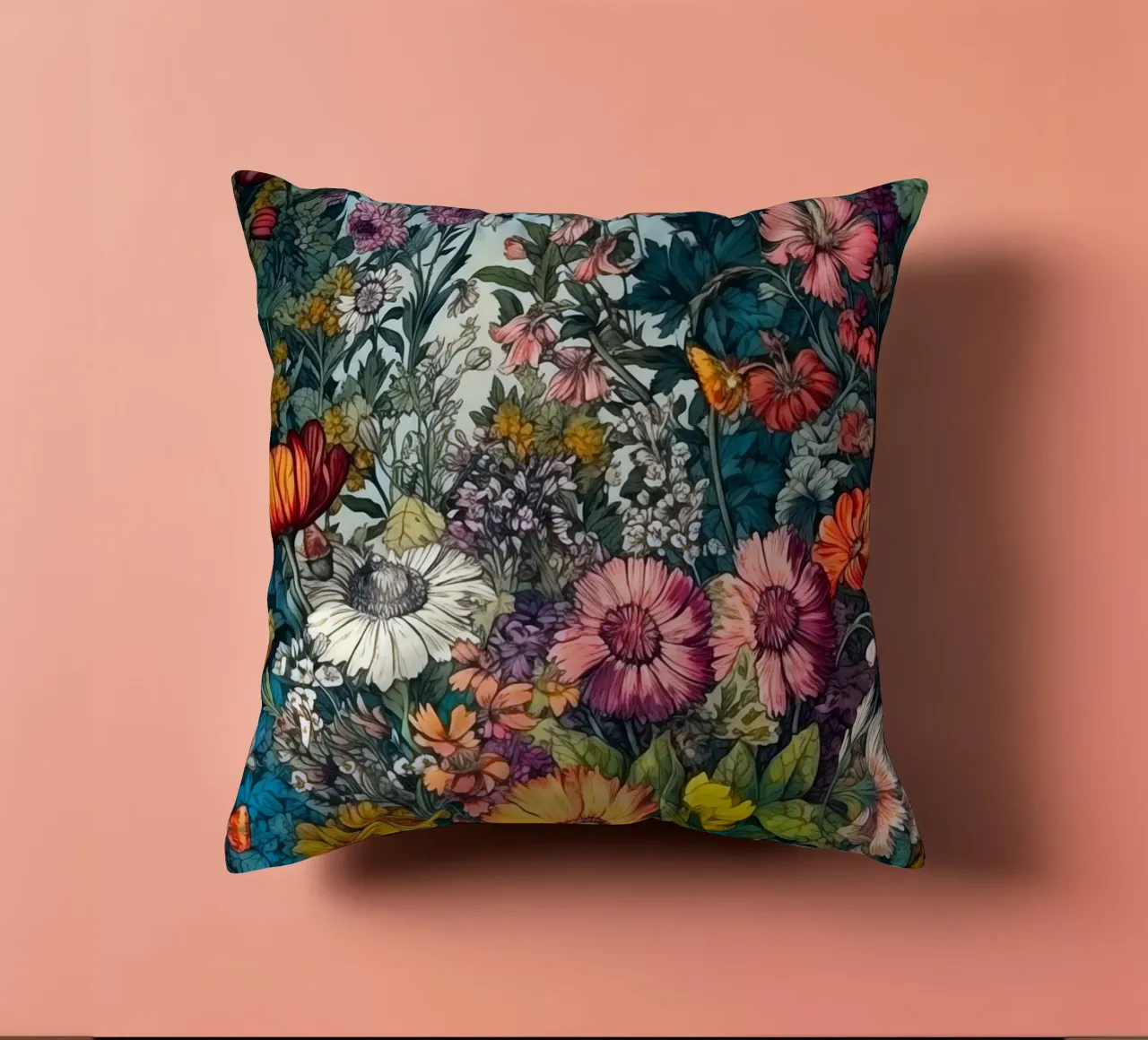 Giardino pieno di fiori cuscino da Justyna Jaszke JBJart