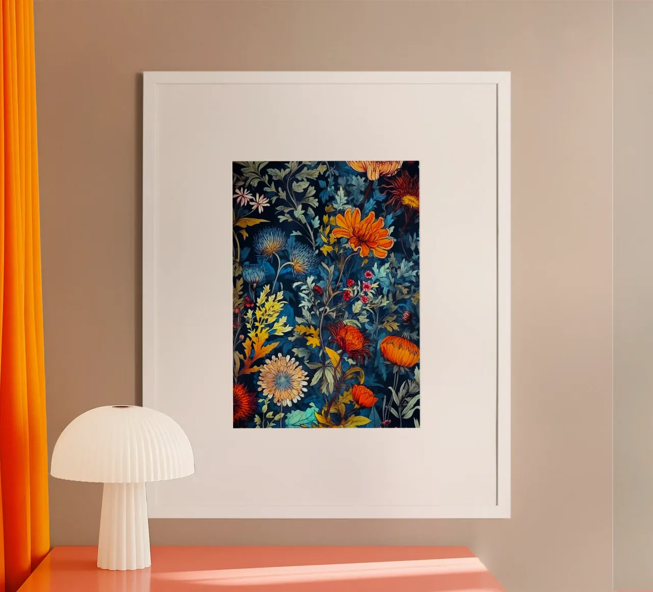 Giardino notturno poster con telaio in alluminio da Justyna Jaszke JBJart