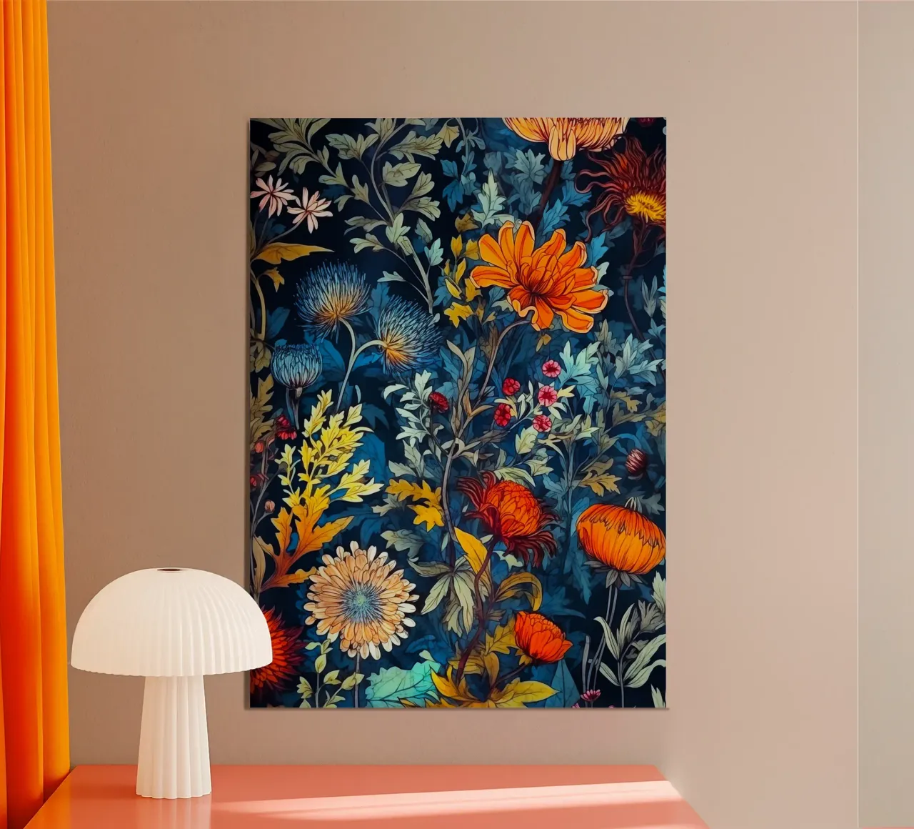 Giardino notturno poster con telaio in alluminio da Justyna Jaszke JBJart