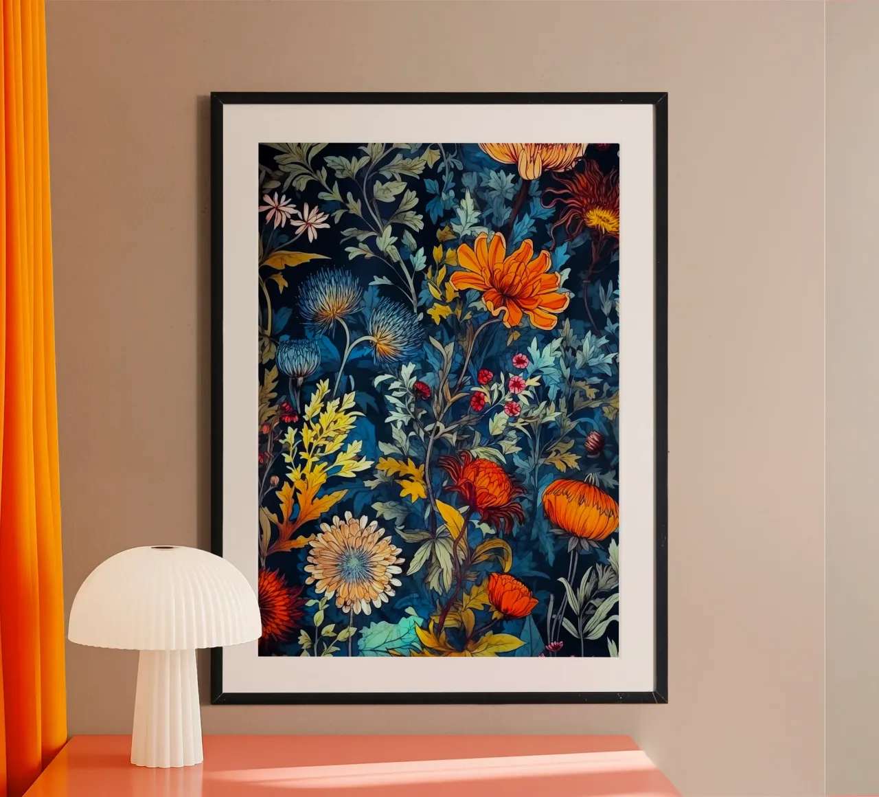 Giardino notturno poster con telaio in alluminio da Justyna Jaszke JBJart