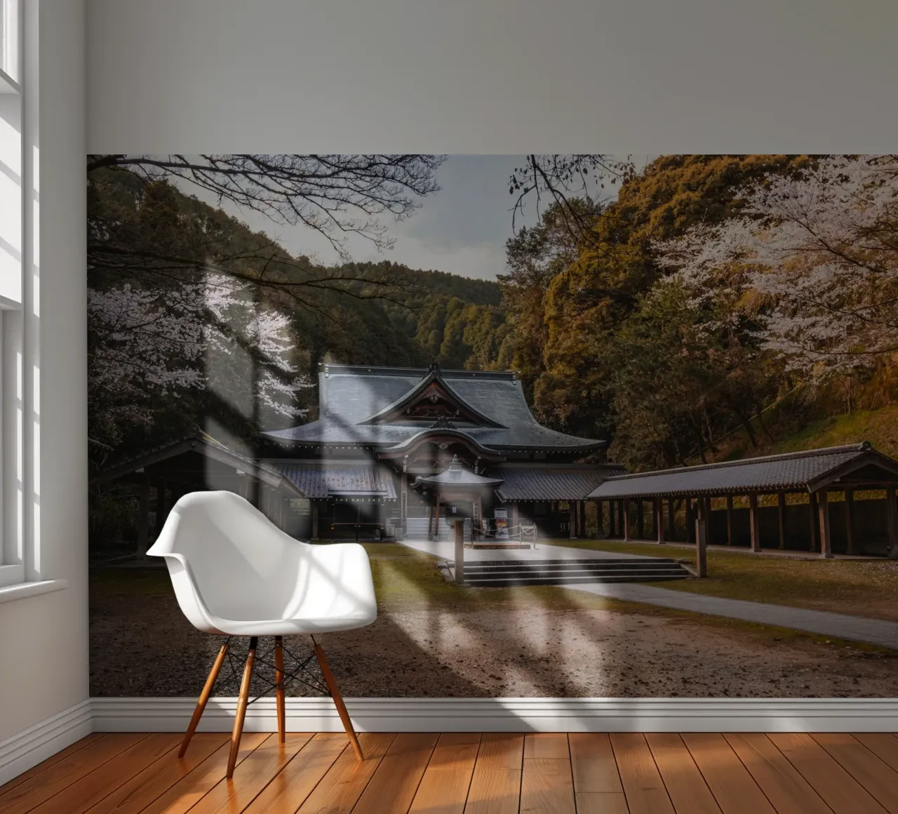 Gelassener Waldtempel in Shikoku, Japan Fototapete von Marcel Bisig