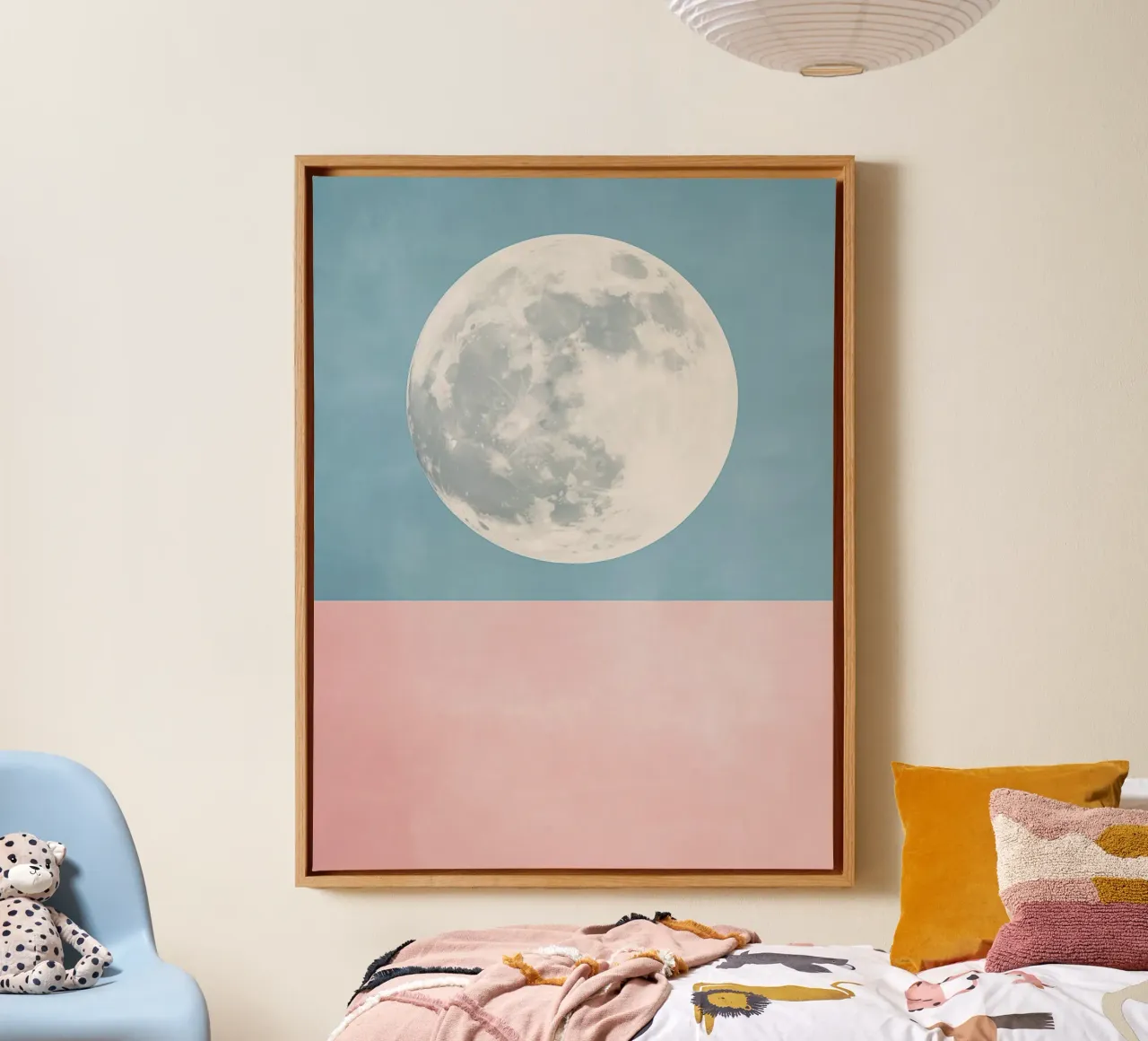 Luna texture pastello tela con Cornice a cassetta da Carinaprint