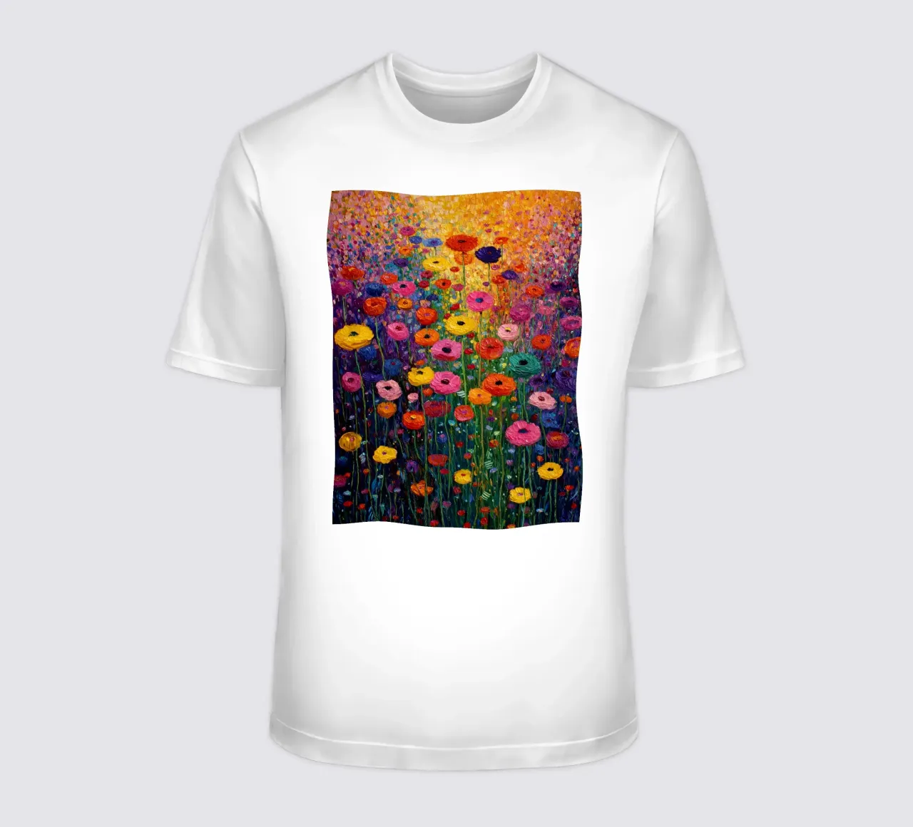 Meadow full of flowers, style Gustav Klimt t-shirt by Mateo