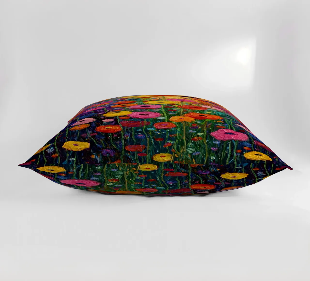 Meadow full of flowers, style Gustav Klimt decorative cushion by Mateo