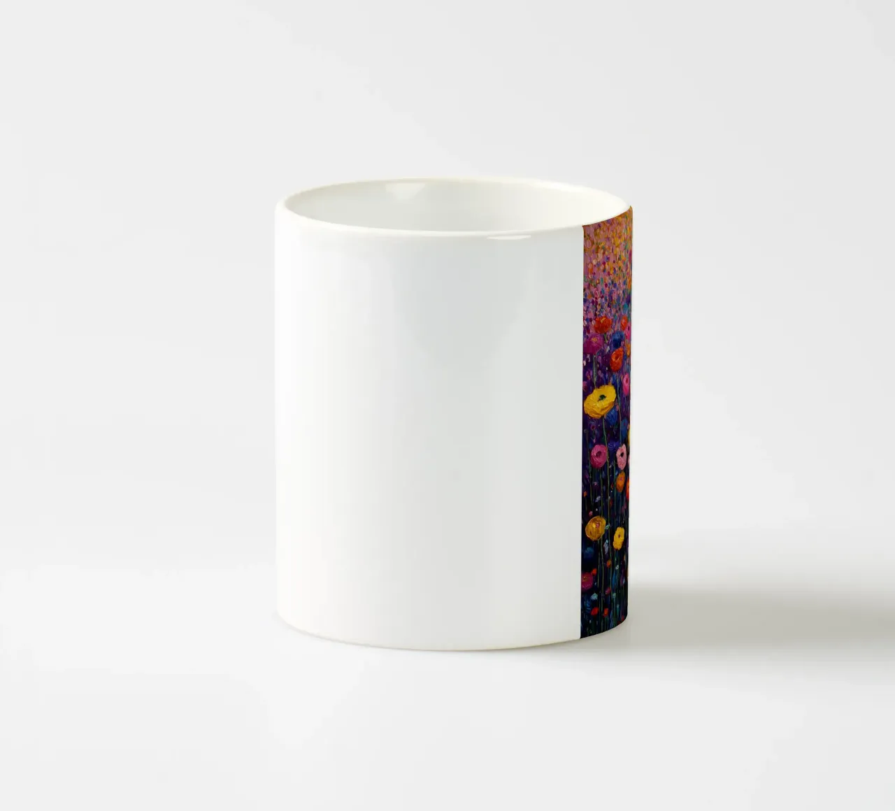 Meadow full of flowers, style Gustav Klimt ceramic mug by Mateo