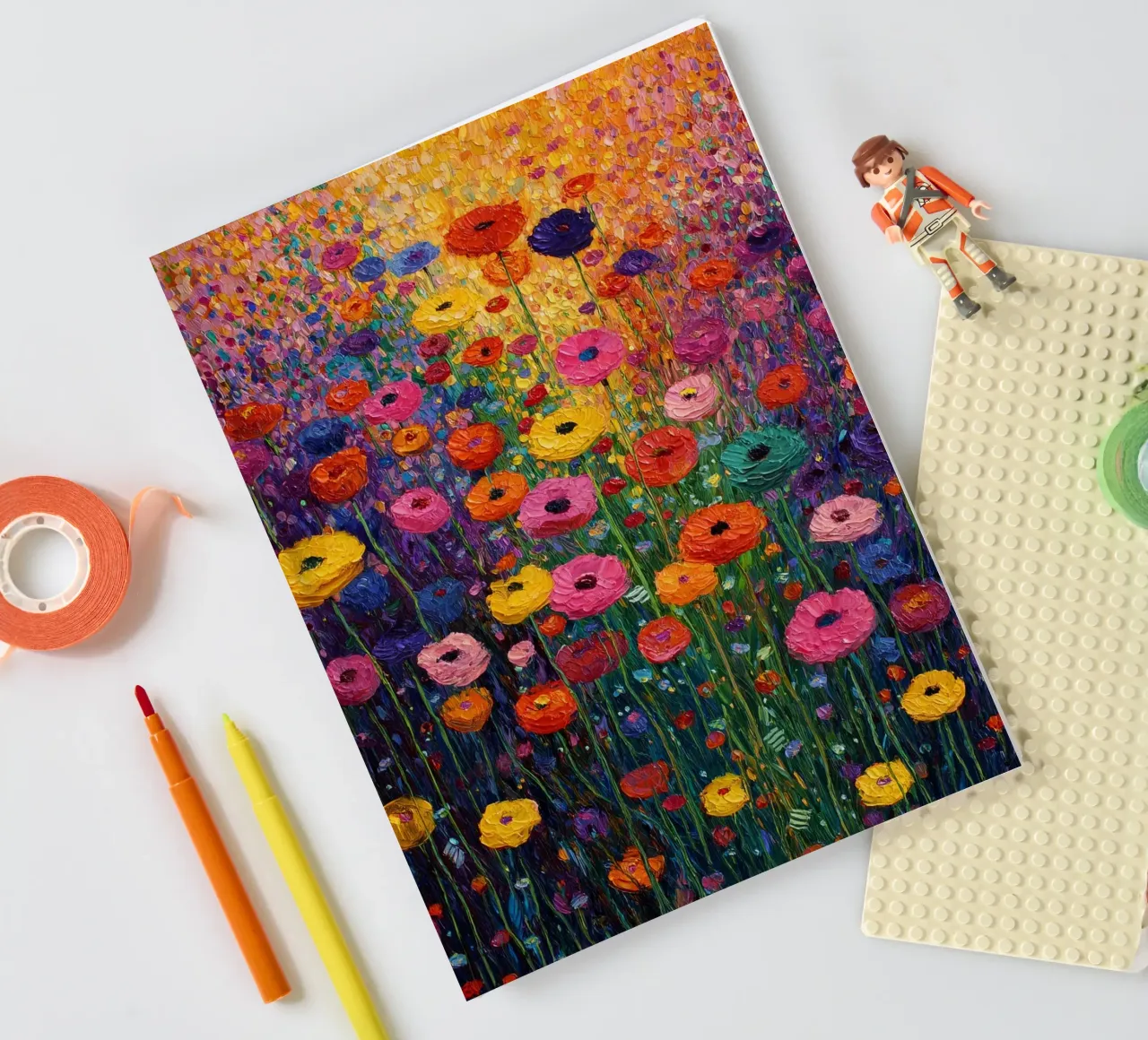 Meadow full of flowers, style Gustav Klimt Notizbuch von Mateo