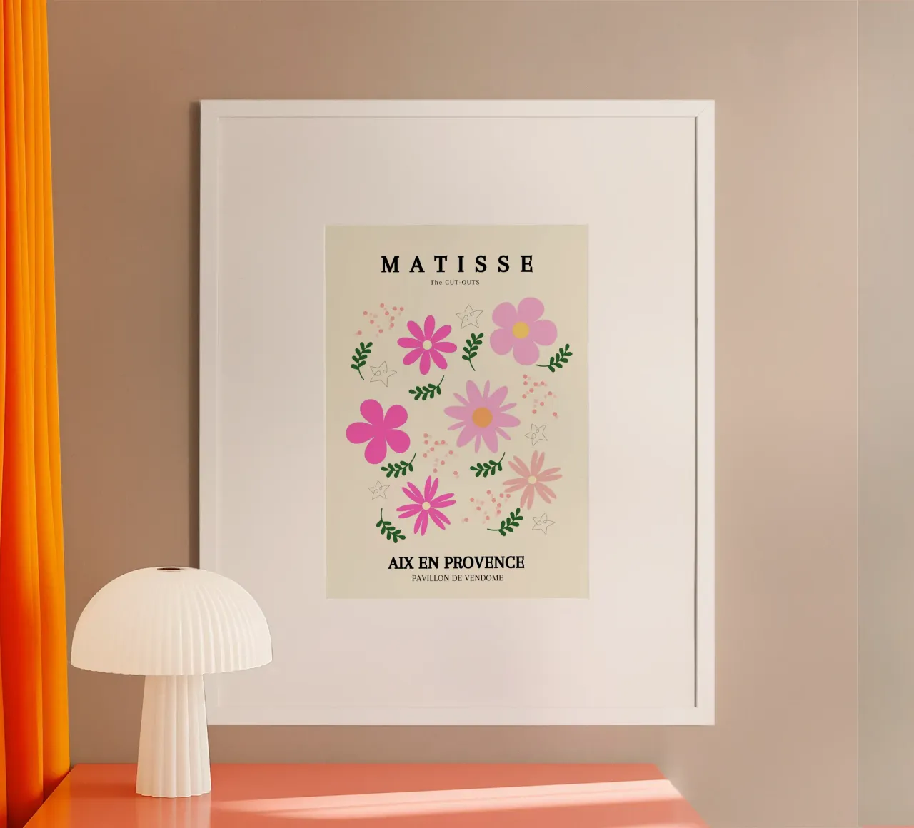 Matisse Los Recortables Flores Abstractas Póster Provenza poster con marco de madera de NorwesClub