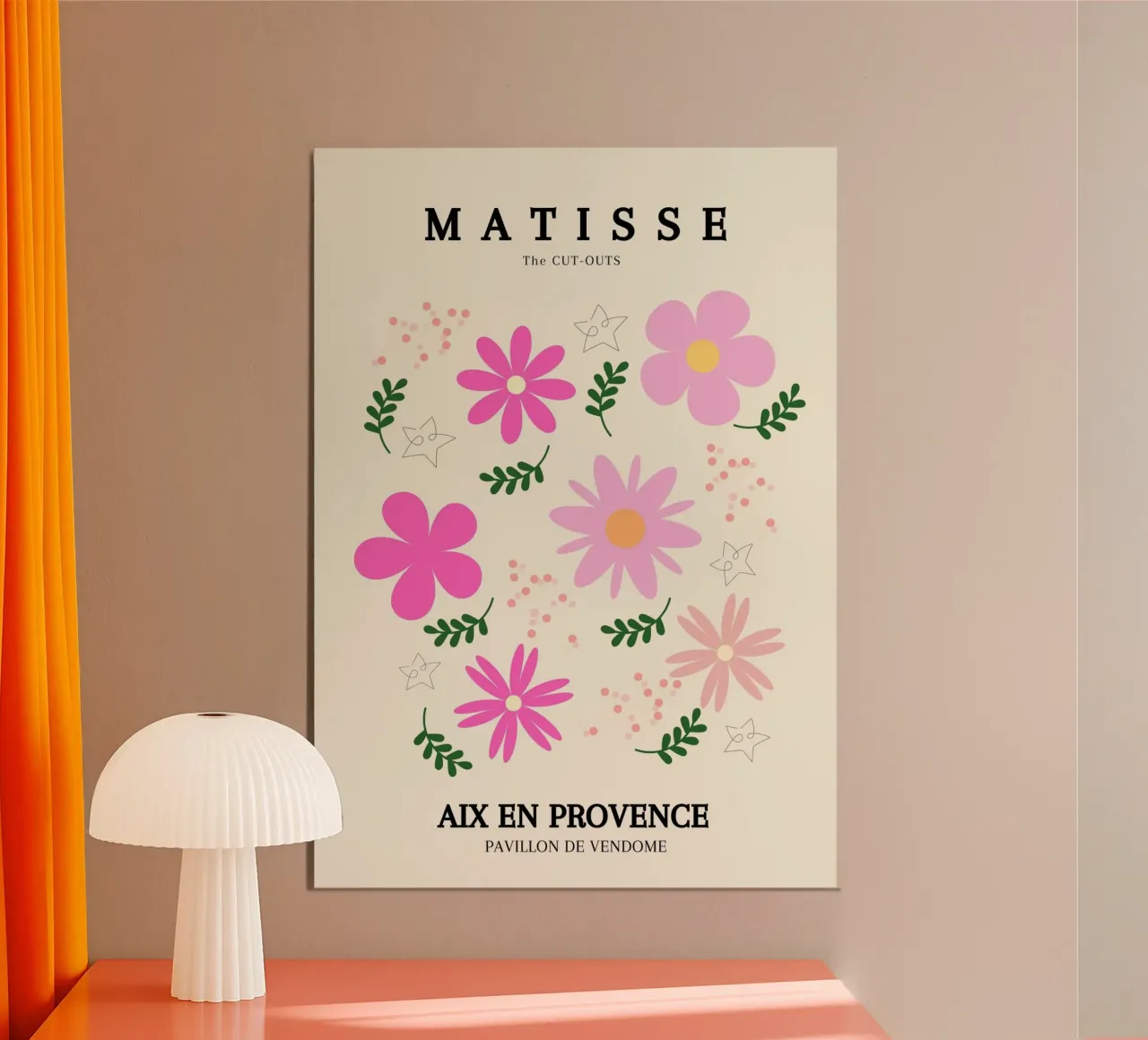 Matisse Los Recortables Flores Abstractas Póster Provenza poster con marco de madera de NorwesClub