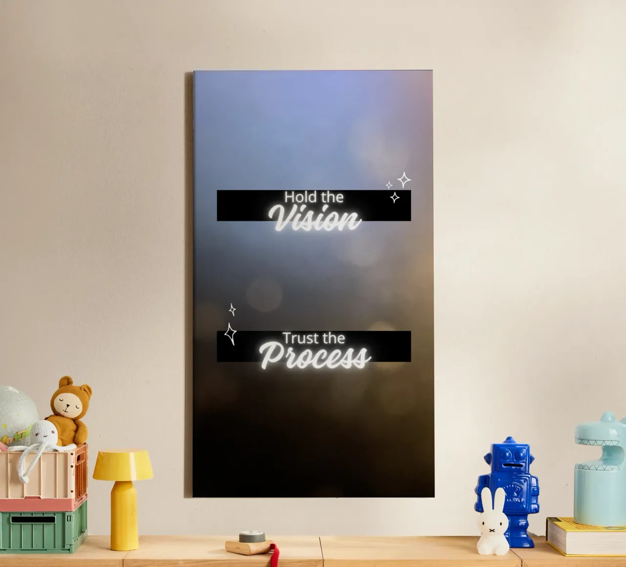 Hold the Vision, Trust the process tela con Cornice a cassetta da girlpower