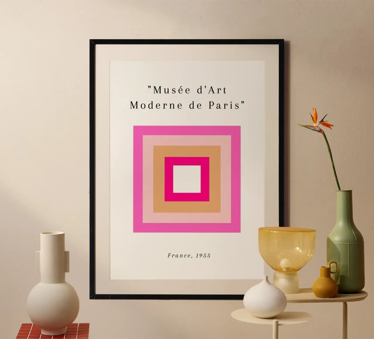Museo di Parigi 1955 Poster geometrico astratto a quadretti poster da NorwesClub