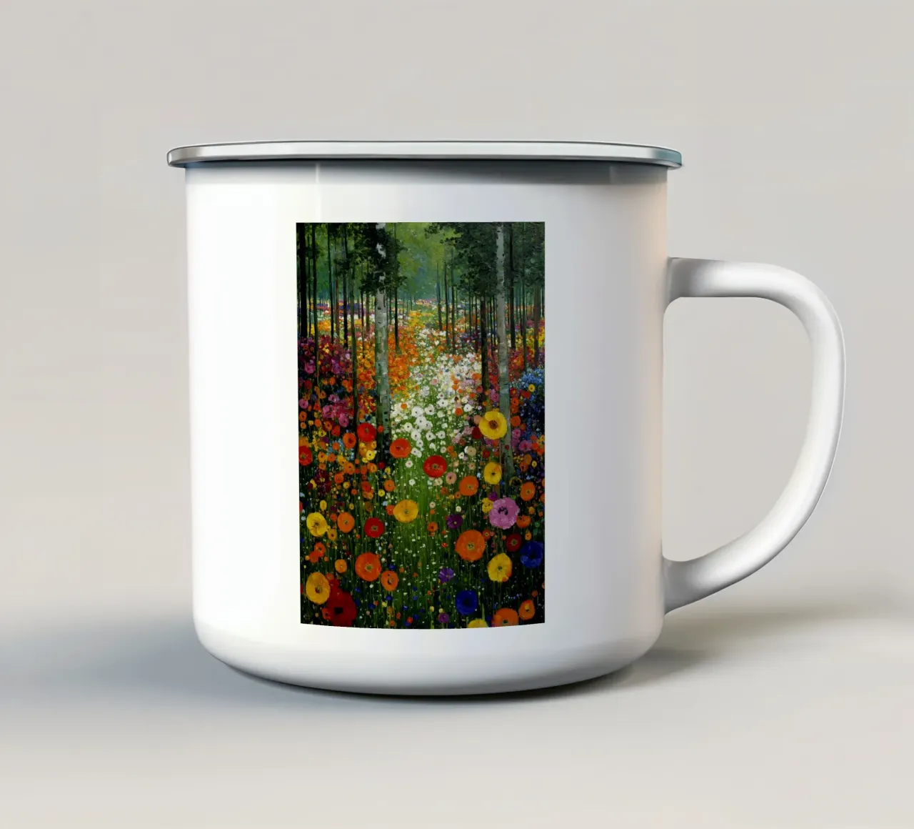 Flowers Forest, style Gustav Klimt tazza in smalto da Mateo