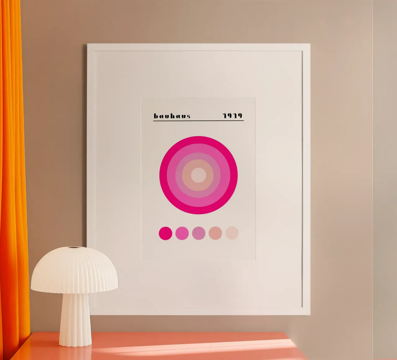 Bauhaus 1919 Paletta di colori rosa Cerchi Poster poster da NorwesClub